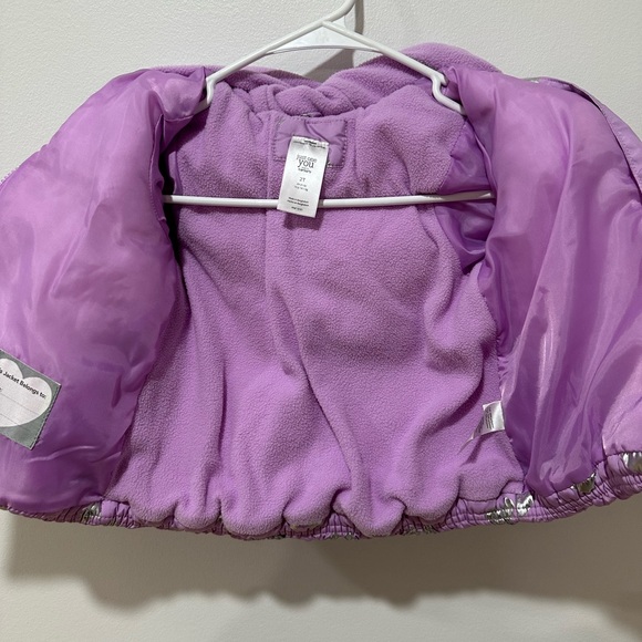 Carter’s Toddler Girls’ Winter Puffer Jacket Purple 2T - Picture 4 of 9